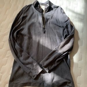 Billy Reid, XXL Cardigan, brown gray, half-zip